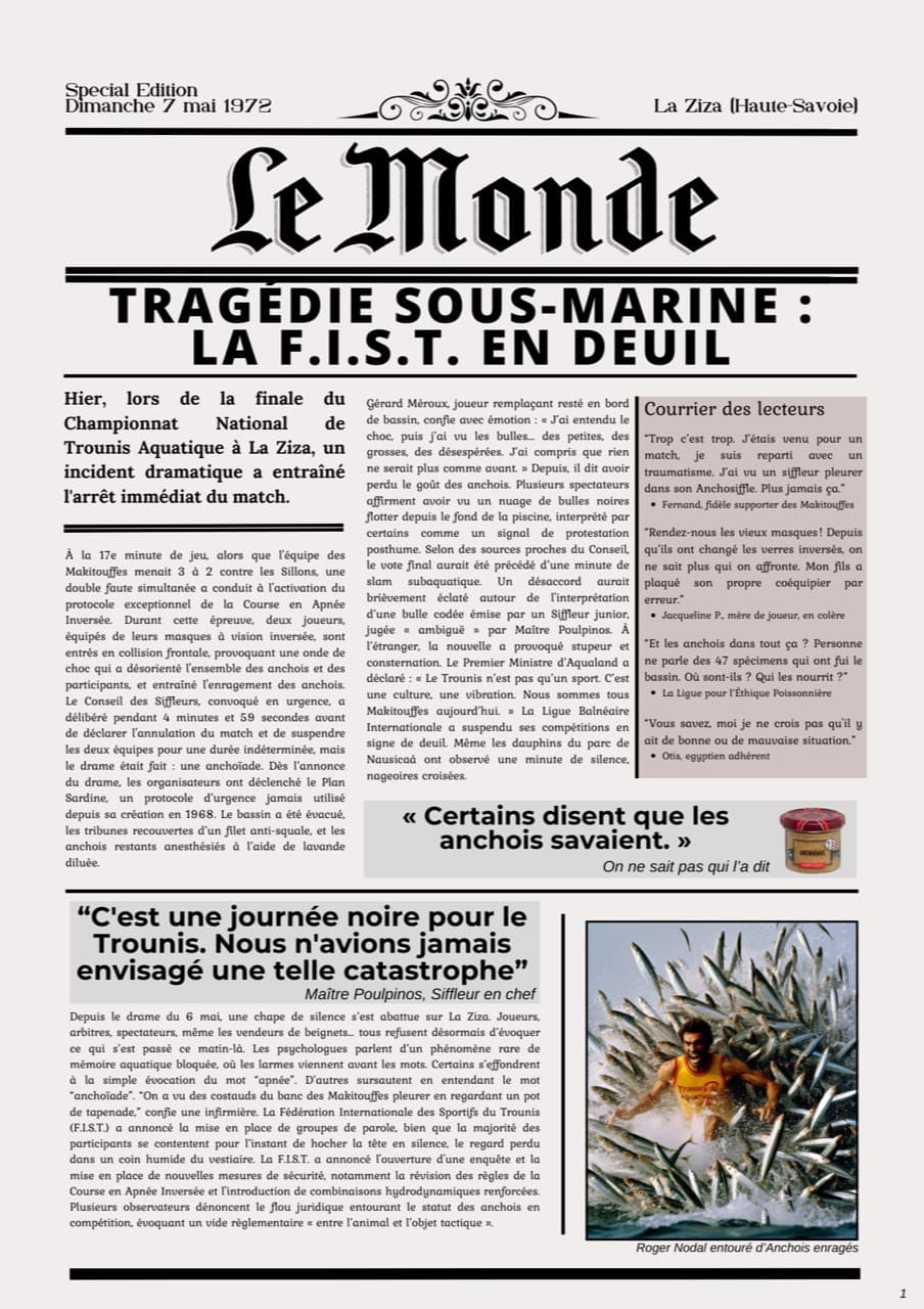 Une de presse conservée dans les archives de la F.I.S.T.