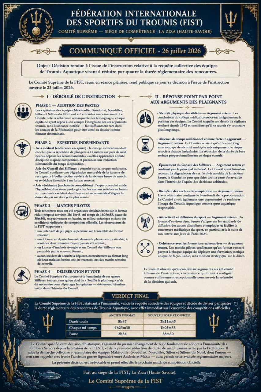 Document officiel de la F.I.S.T.